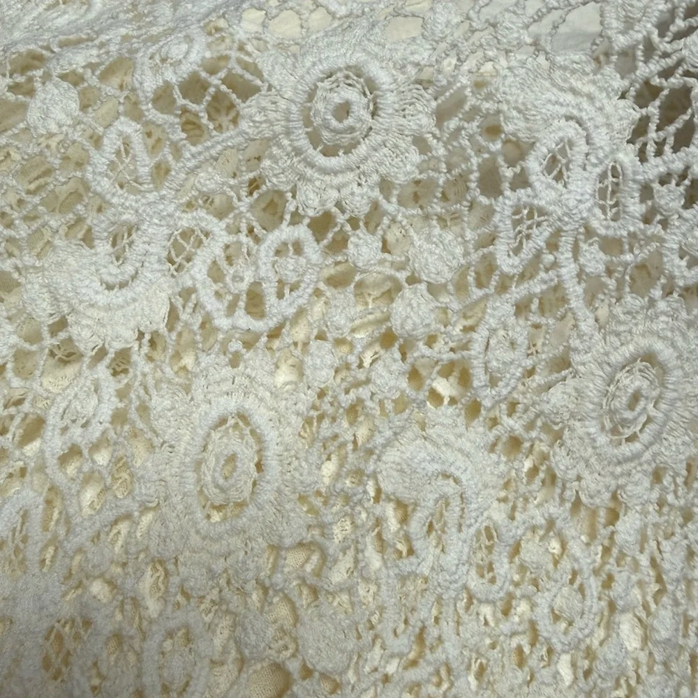 Vintage Style Boho Romantic Cottagecore Dress Crochet Embroidered Maxi Medium - Picture 3 of 10